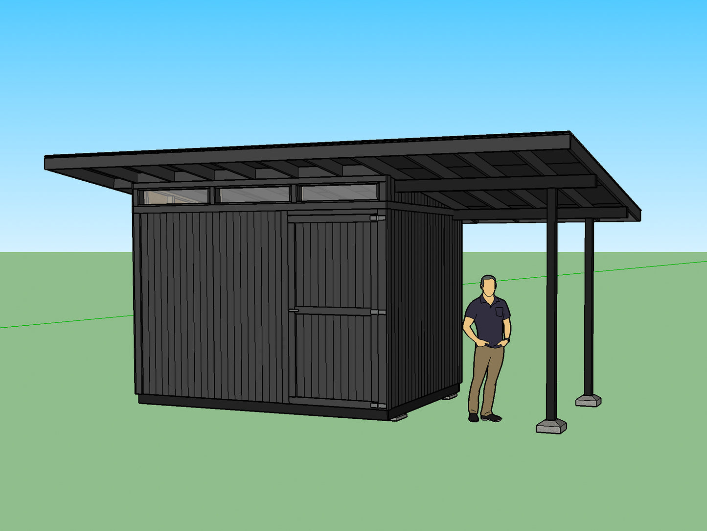 Modern Shed Plans - 8X12, 10X12, 8X20 feet