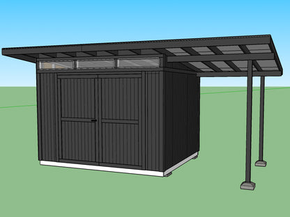 Modern Shed Plans - 8X12, 10X12, 8X20 feet